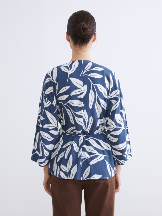 Kimono LACİVERT BASKILI