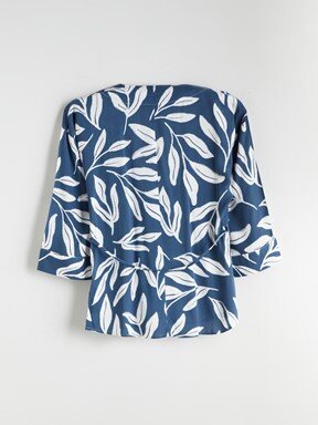 Kimono LACİVERT BASKILI