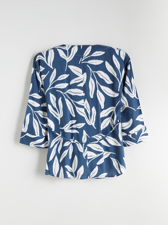 Kimono LACİVERT BASKILI