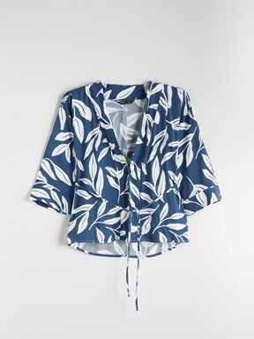 Kimono LACİVERT BASKILI