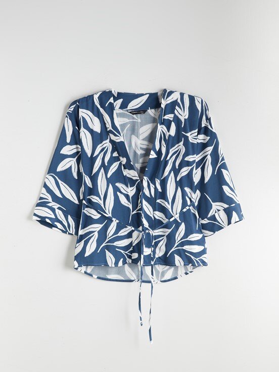 Kimono LACİVERT BASKILI
