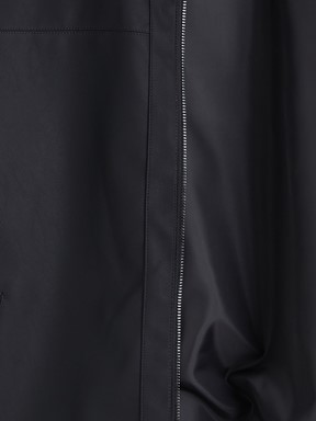 Deri Görünümlü Mont YENİ SİYAH