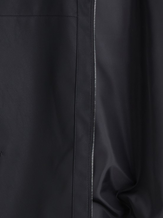 Deri Görünümlü Mont YENİ SİYAH