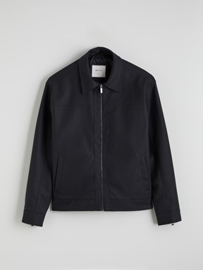 Deri Görünümlü Mont YENİ SİYAH