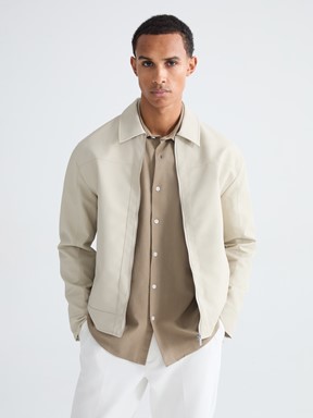 Deri Görünümlü Mont YENİ SİYAH