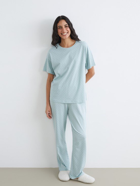 Pijama Takım YEŞİL BASKILI