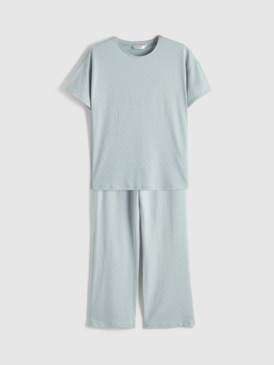 Pijama Takım YEŞİL BASKILI