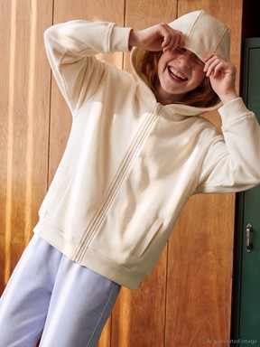 Fermuarlı Sweatshirt KREM RENGİ