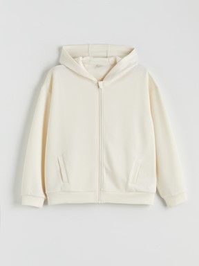 Fermuarlı Sweatshirt KREM RENGİ