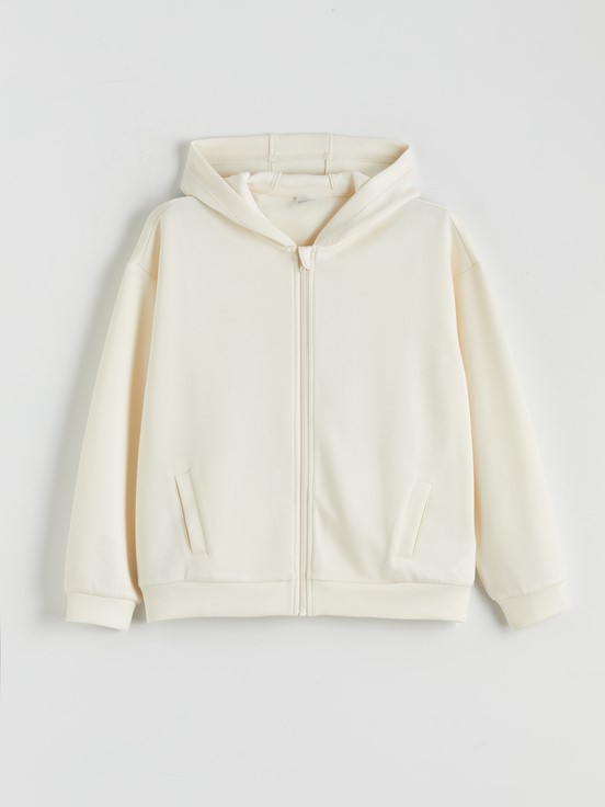 Fermuarlı Sweatshirt KREM RENGİ