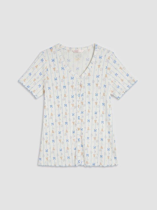 Pijama Takım EKRU BASKILI