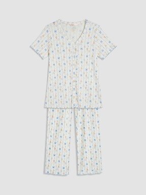 Pijama Takım EKRU BASKILI