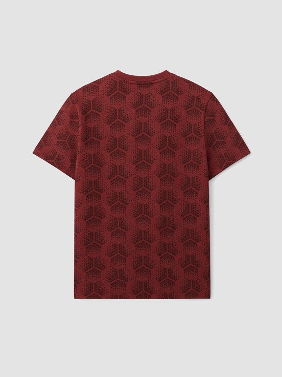 Şortlu Pijama Takımı AÇIK BORDO BASKILI