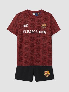 Şortlu Pijama Takımı AÇIK BORDO BASKILI