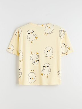 Şortlu Pijama Takımı AÇIK SARI BASKILI
