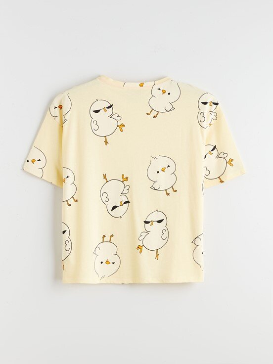 Şortlu Pijama Takımı AÇIK SARI BASKILI