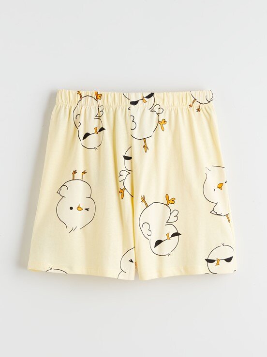 Şortlu Pijama Takımı AÇIK SARI BASKILI