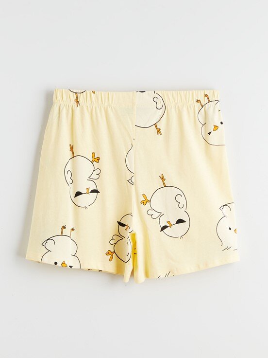 Şortlu Pijama Takımı AÇIK SARI BASKILI