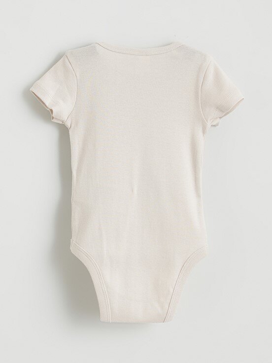 Çıtçıtlı Body KREM BASKILI