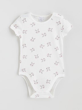 Çıtçıtlı Body KREM BASKILI
