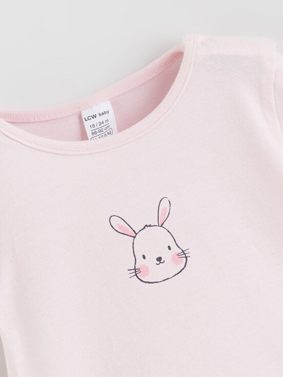 Çıtçıtlı Body KREM BASKILI