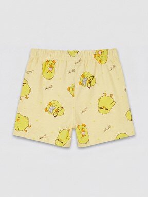 Şortlu Pijama Takımı AÇIK SARI BASKILI