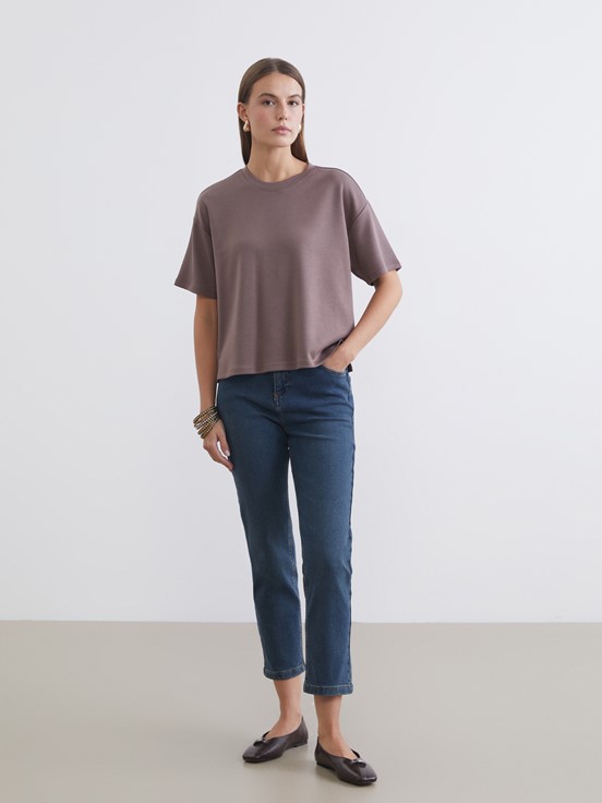 Tişört AÇIK KAHVERENGİ