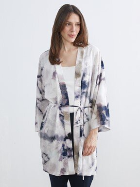 Kimono LACİVERT BASKILI