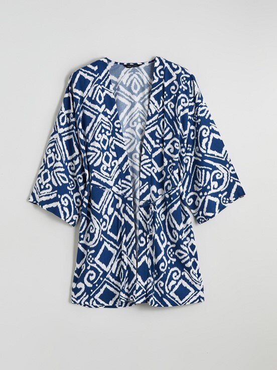 Kimono LACİVERT BASKILI