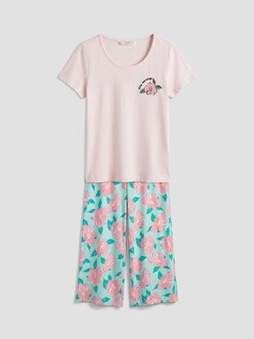 Kaprili Pijama Takımı AÇIK SUYEŞİLİ BASKILI