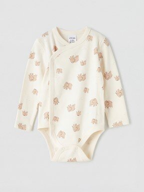 Çıtçıtlı Body KREM BASKILI