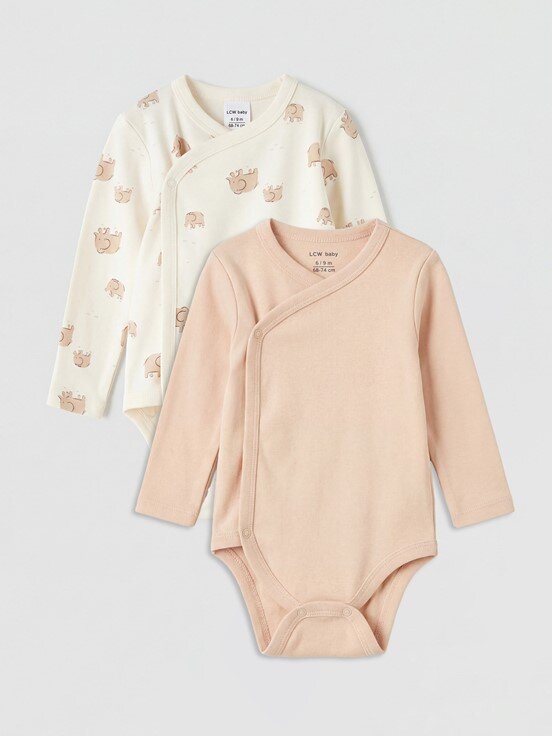 Çıtçıtlı Body KREM BASKILI