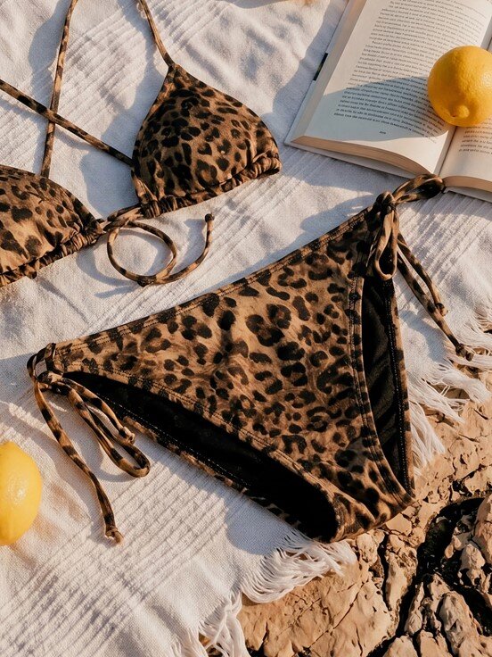 Bikini Alt KAHVERENGİ BASKILI