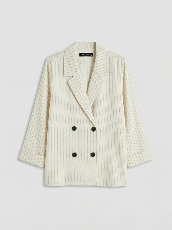 Blazer Ceket BEJ ÇİZGİLİ