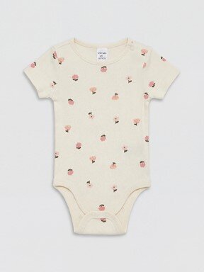 Çıtçıtlı Body EKRU BASKILI