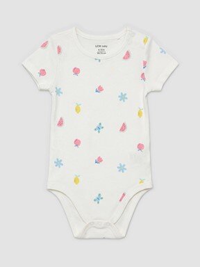 Çıtçıtlı Body KREM BASKILI