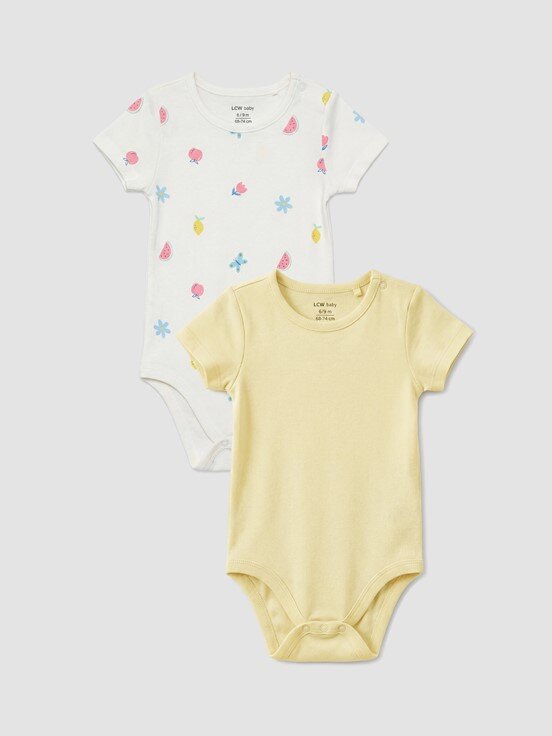 Çıtçıtlı Body KREM BASKILI