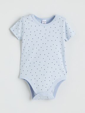Çıtçıtlı Body AÇIK MAVİ BASKILI