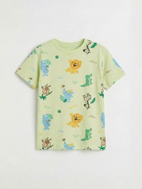 Şortlu Pijama Takımı AÇIK YEŞİL BASKILI