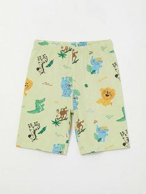 Şortlu Pijama Takımı AÇIK YEŞİL BASKILI