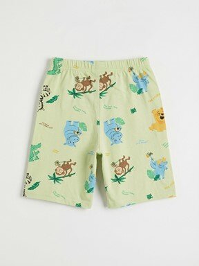 Şortlu Pijama Takımı AÇIK YEŞİL BASKILI