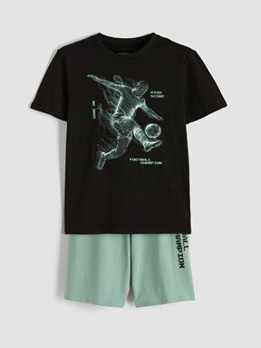 Şortlu Pijama Takımı YENİ SİYAH