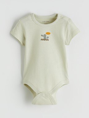 Çıtçıtlı Body EKRU BASKILI
