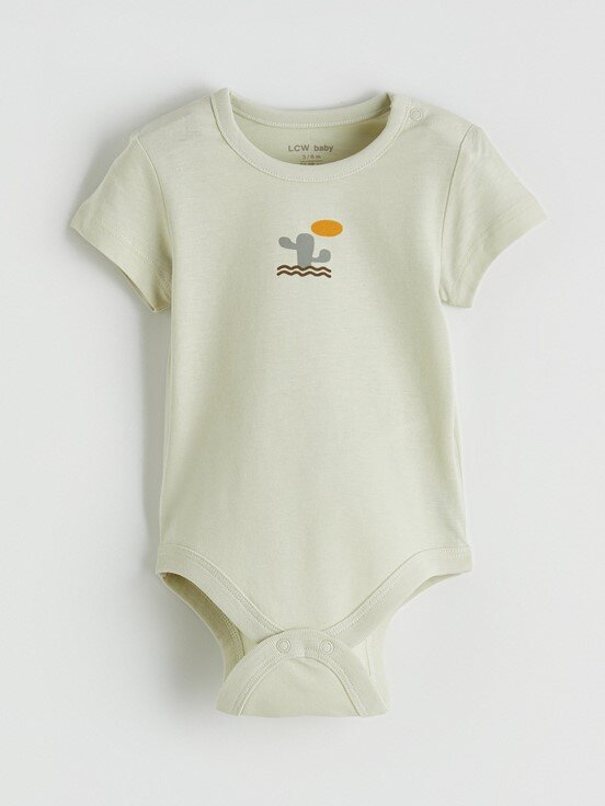 Çıtçıtlı Body EKRU BASKILI