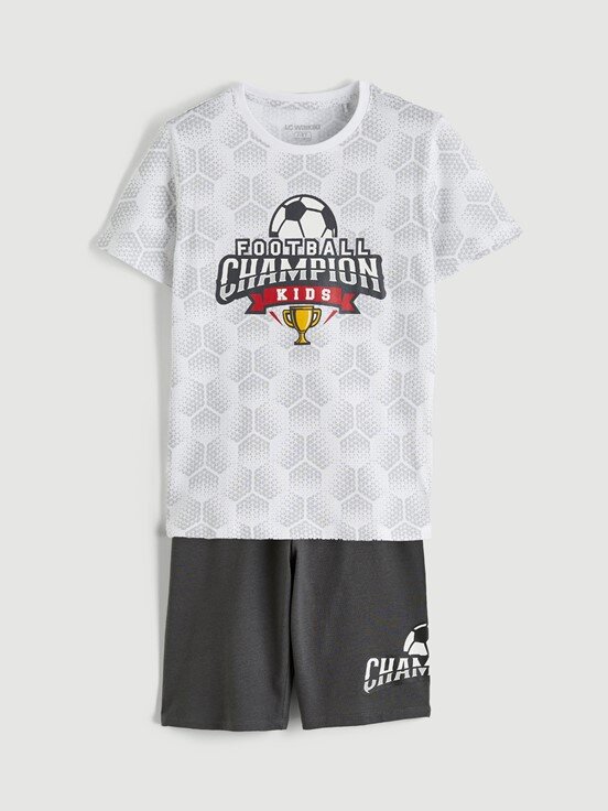 Şortlu Pijama Takımı BEYAZ BASKILI