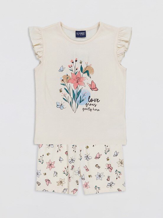 Şortlu Pijama Takımı KREM RENGİ