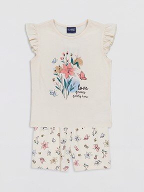 Şortlu Pijama Takımı KREM RENGİ