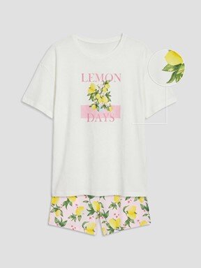 Şortlu Pijama Takımı PEMBE BASKILI