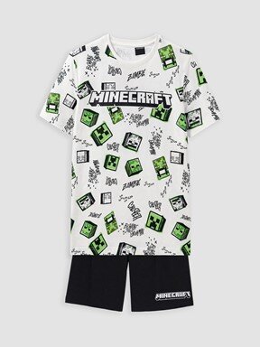 Şortlu Pijama Takımı EKRU BASKILI