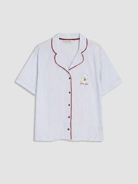 Şortlu Pijama Takımı AÇIK MAVİ BASKILI